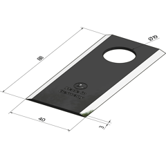 KM-Klinge glatt 88x40x3 mm LochØ: 19 mm 11065N Niemeyer by Ziegler 