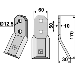Lame pour Fraise/Rotavator PEGORARO 5329 adaptable - Blacksteel©