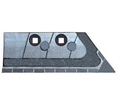 Soc de rasette Droit carbure et rechargement pour charrue KUHN HUARD 631108 adaptable - BlackSteel©