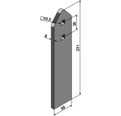 Racloir 231 mm pour rouleau 00712418 adaptable