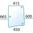 Vitre latérale pour machine agricole JOHN DEERE ER047311 adaptable