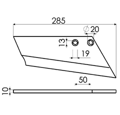Flügelschar rechts für RAU SICAM