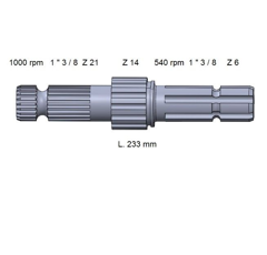 Arbre de prise de force pour tracteur JOHN DEERE L155266 adaptable