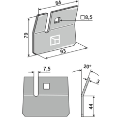 Racloir pour rouleaux packer HOWARD 180368 adaptable 
