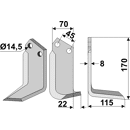 Fräsmesser - rechts MAL13R Maletti by Muzzi
