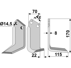 Fräsmesser - rechts MAL13R Maletti by Muzzi