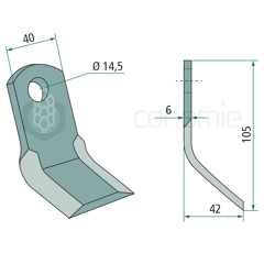 Couteau Y pour broyeur RAPID 14000407 adaptable 