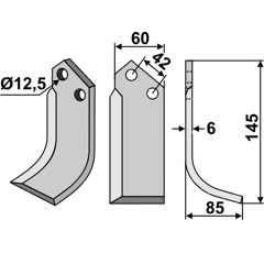 Fräsmesser Rechts 145 x 60 Comeb, M.E.A.A.T. Nachbau