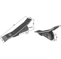 Soc pour cultivateur ALPEGO 405 mm adaptable