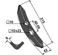 Schar 215 mm für Grubberzinken mit großem Federweg –Nachbau