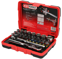 Jeu de 33 embouts de vissage et douilles 1/4" | KS TOOLS