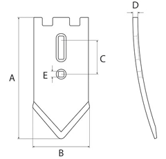 Pointe de soc pour déchaumeur QUIVOGNE 070100 adaptable