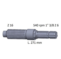 Arbre de prise de force 272 mm pour machine agricole JOHN DEERE R41756 - AR41752 adaptable