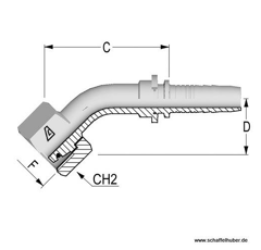 Pressnippel Bogen45° DN19ILM3020SIG45 Alfagomma