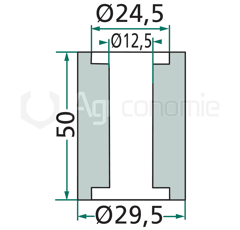Entretoise 50x12,5 pour broyeur AGROMET adaptable 