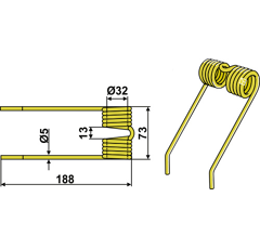 Dent de pick-up pour presse NEW HOLLAND 80131673 adaptable - BlackSteel©