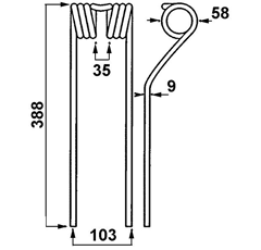 Dents pour faneuse JF-STOLL 0608770 adaptable