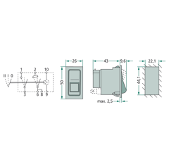 Interrupteur à bascule HELLA pour tracteur DEUTZ-FAHR 0.04411497 adaptable