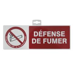 Plaque 330x120mm "DEFENSE DE FUMER + DECRET" officiel