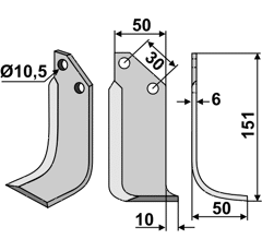 Fräsmesser Rechts 151 x 50 Badalini Nachbau