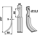 Fräsmesser Links 207 x 40 Benassi Nachbau