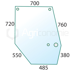 Türscheibe li. für Landmaschine CASE IH 248724A1 - Nachbau