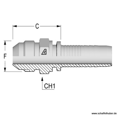 Pressnippel JIC 1/16"-12UNF DN13116JICAG Alfagomma