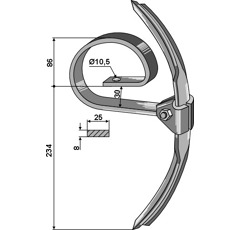 Dent gare arrière pour cultivateur HE-VA 101032010 adaptable - Blacksteel©