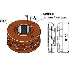 Nusskettenrad Ø135 - 540010540 | Pöttinger - Nachbau