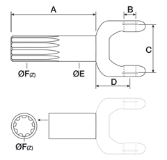 Demi-arbre pour tracteur JOHN DEERE 1342720C1 adaptable