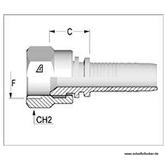 Pressnippel 7/8"-12UNF Interlock1 DN38IL178JICIG Alfagomma