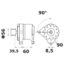 Lichtmaschine IA 1607 / 14V 75A Mahle-Iskra-Letrika  