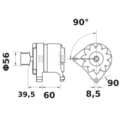 Lichtmaschine IA 1607 / 14V 75A Mahle-Iskra-Letrika  