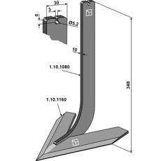 Stiel mit Schar 220mm - 405622 | Steketee - Nachbau