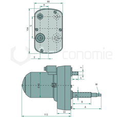 Moteur d'essuie-glace 105° 12 V pour machine agricole adaptable