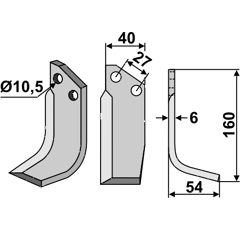 Fräsmesser Rechts 160 x 40 Valpadana Nachbau