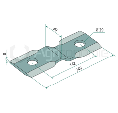 Couteau pour broyeur 240x80mm SEPPI adaptable 