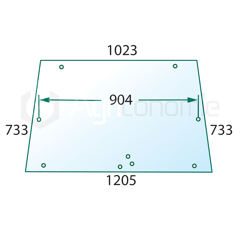 Vitre arrière pour tracteur LANDINI 3303023M1 adaptable