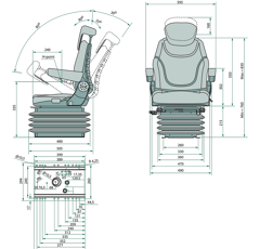 Siège de tracteur super confort avec housse tissu adaptable