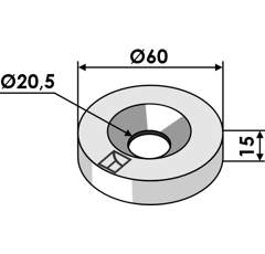 Scheibe 60x15x20,5 für Häcksler RÖLL – Nachbau  