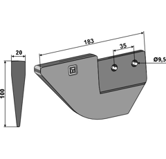 Schar für Gülle-Injektor 100 mm für BOMECH 90-35001 – Nachbau