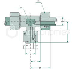 Raccord T ajustable M22 x 1,5 mm - STAUFF