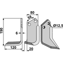 Fräsmesser Links 190 x 80 Sauerburger Nachbau