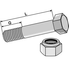 Bulón para raspador estrella M16 adaptable - BlackSteel©