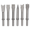 Jeu de 6 burins pour marteau burineur