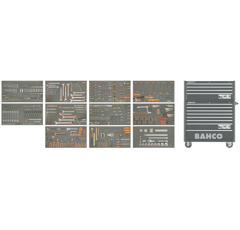 Werkstattwagen Monster mit 12 Schubladen, schwarz, inklusive Werkzeug, 758-tlg, BAHCO