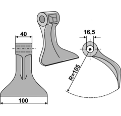 Marteau pour broyeur 100x40mm AGRIMASTER Adaptable Blacksteel©