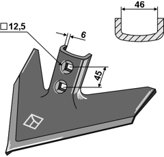 Soc triangulaire 180 mm pour cultivateur JOHN DEERE adaptable