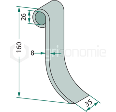 Fléau pour broyeur 160 x 35 mm FALC 430853 adaptable