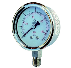 Manomètre inox ø 63 mm - 0 à 10 bars - 1/4" Mâle - WIKA